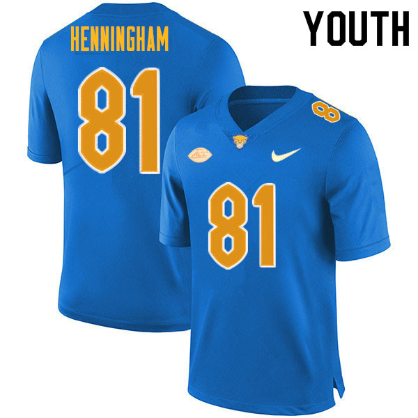 Youth #81 Aydin Henningham Pitt Panthers College Football Jerseys Sale-Royal